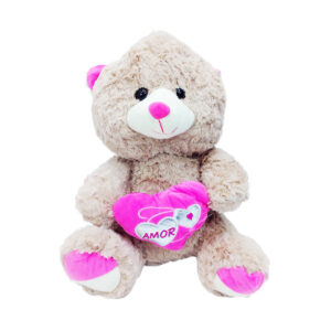 Oso de Peluche “Corazón Rosa” con Luces