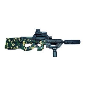Submachine Gun P90 Camuflado Verde – Pistola eléctrica con balines de gel