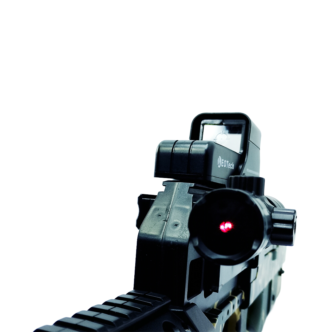 Submachine Gun P90 Camuflado Verde – Pistola eléctrica con balines de gel